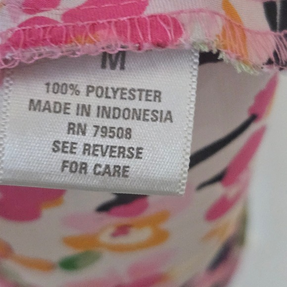 Floral Flutter Sleeve Tiered Ruffle Blouse Polyester Casual M Dressbarn Womens - Picture 6 of 8